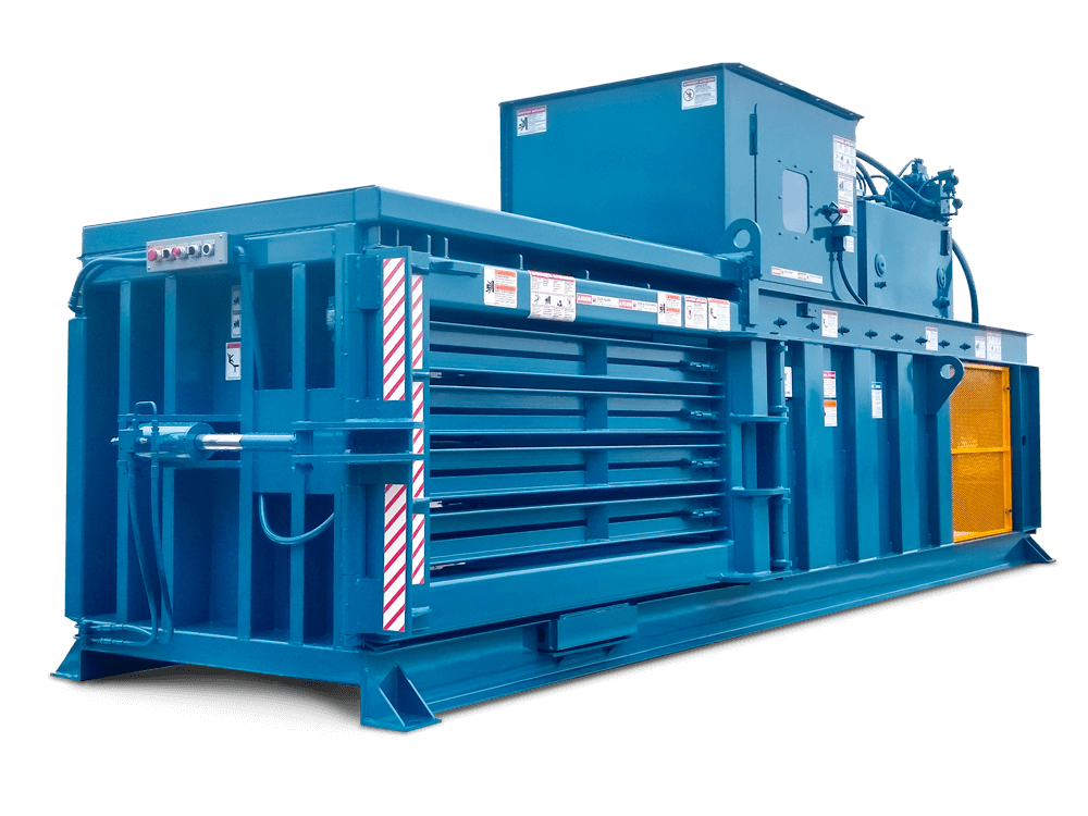 Marathon side bale eject horizontal recycling balers with manual wire tie