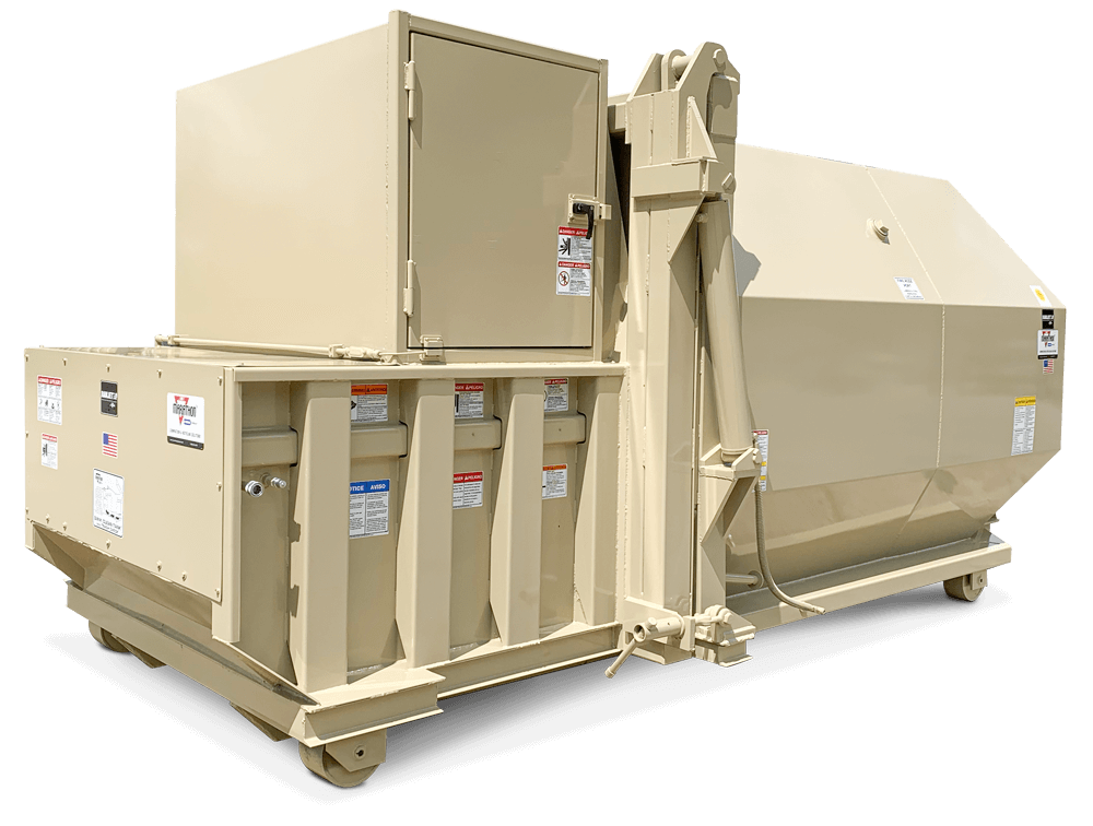 RJ250 HT self contained trash compactors with hydraulic rear tailgate