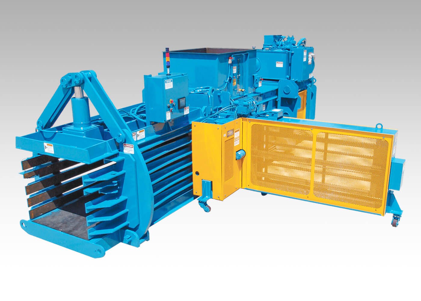 TIEger horizontal cardboard balers with automatic wire tying for recycing centers