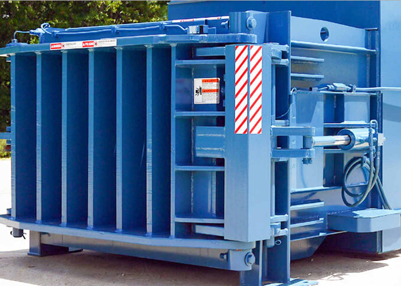 Horizontal recycling balers rear door bale eject from Marathon recycling equipment