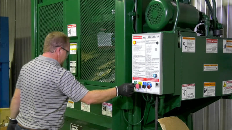 How to operate a cardboard baler by Marathon equipment tutorial video