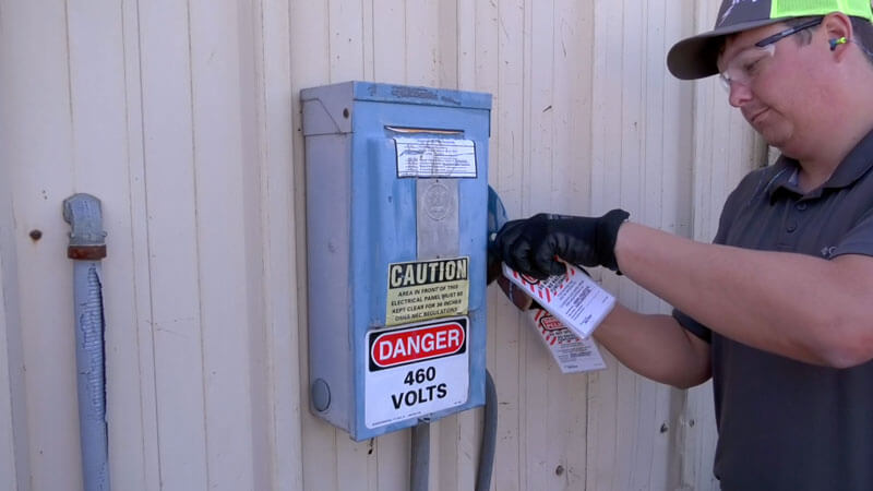How to lockout and tagout a Marathon auger trash compactor tutorial video