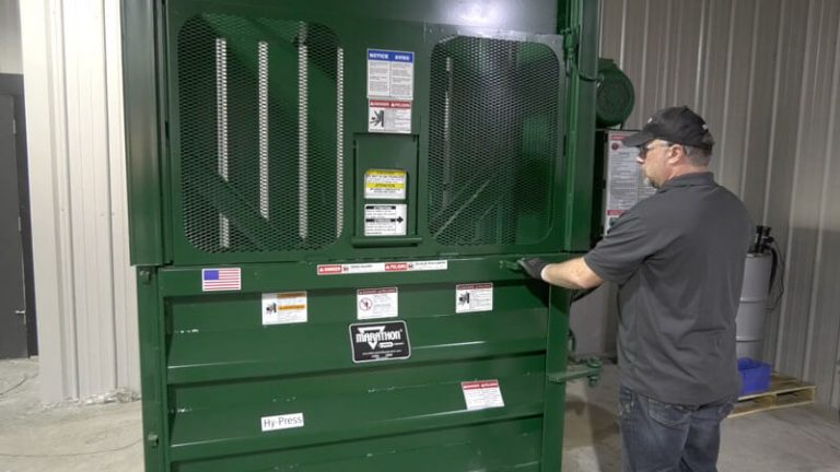 How to lock out and tag out a commercial cardboard baler for service video