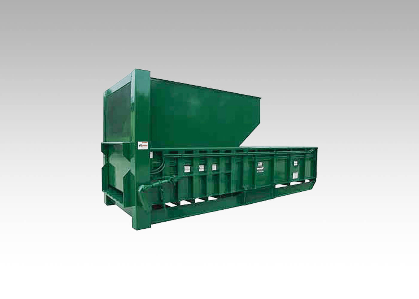 Commercial trash compactor precrushers that crush material before compactor for higher compaction rates