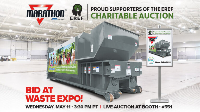 EREF charity auction supporter and donor - Marathon Equipent at Waste Expo