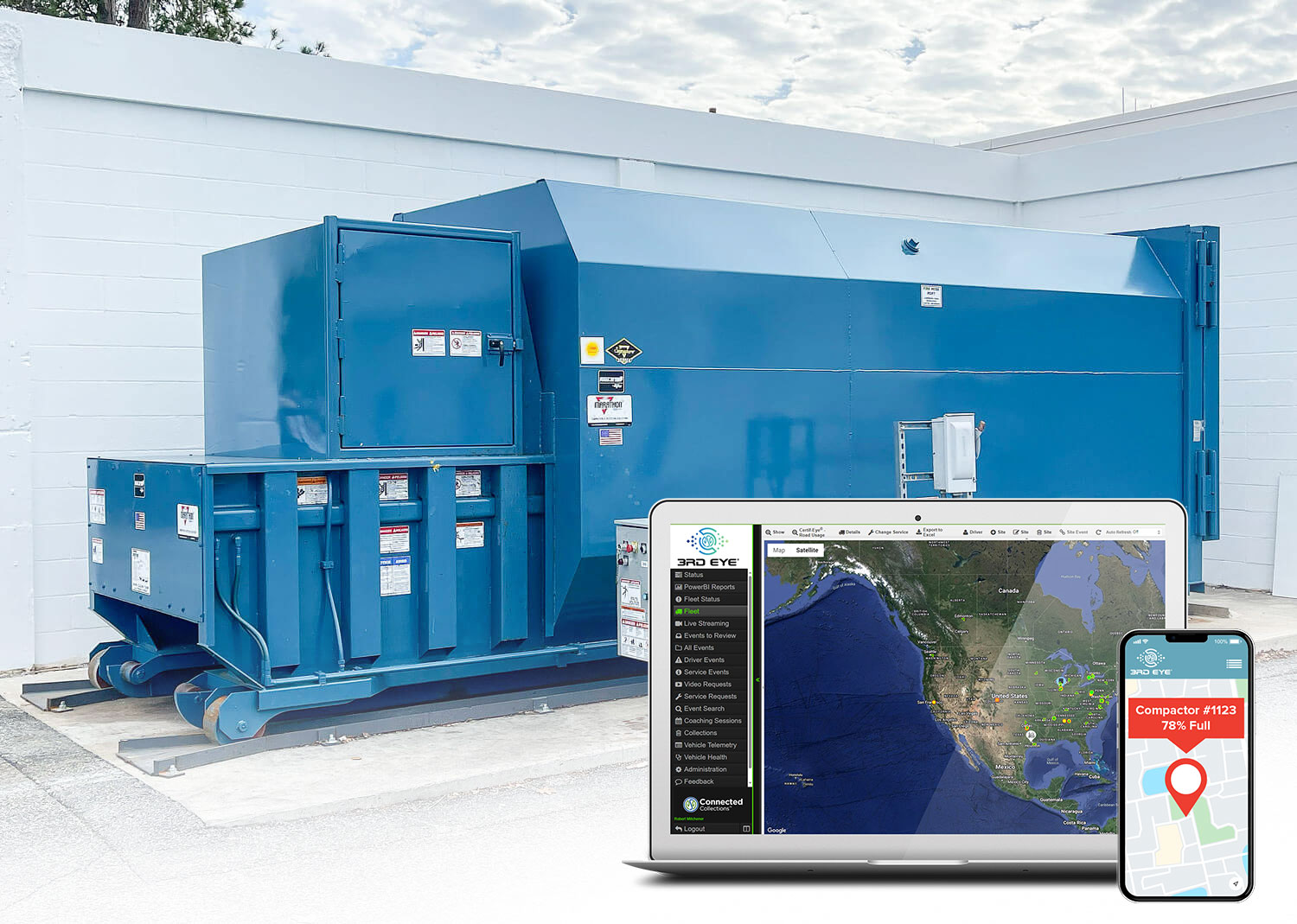 Connected smart compactor