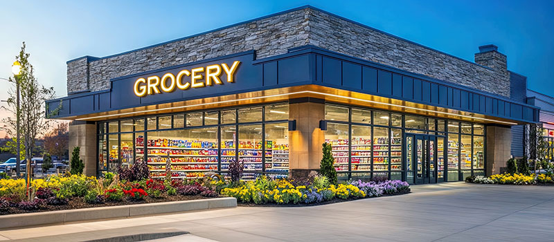 Self contained compactors for grocery stores